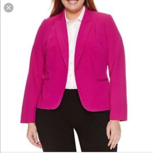 Bold Hot Pink Modern Blazer Jacket Plus Size 2X